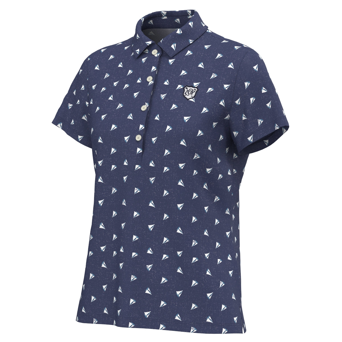 Women's Yacht Print Short Sleeve Shirt Marine