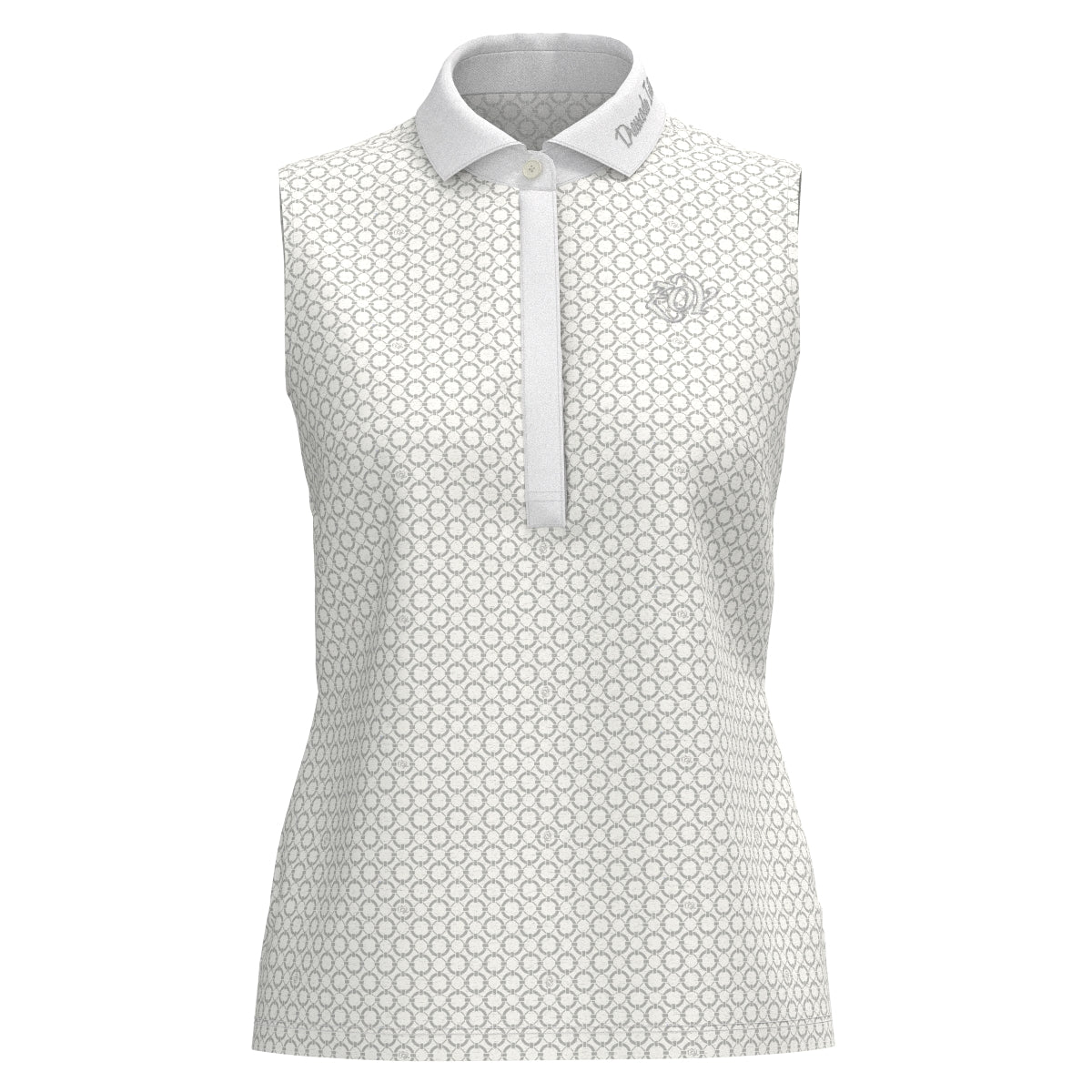 Women's Floating Ring Print Sleeveless Shirt in White