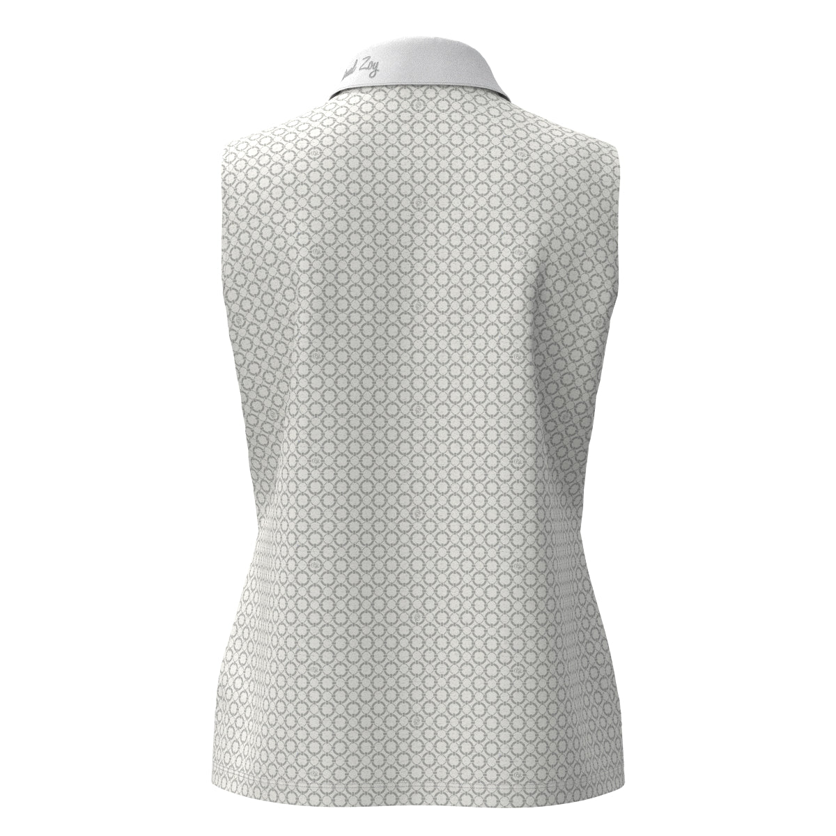 Women's Floating Ring Print Sleeveless Shirt in White