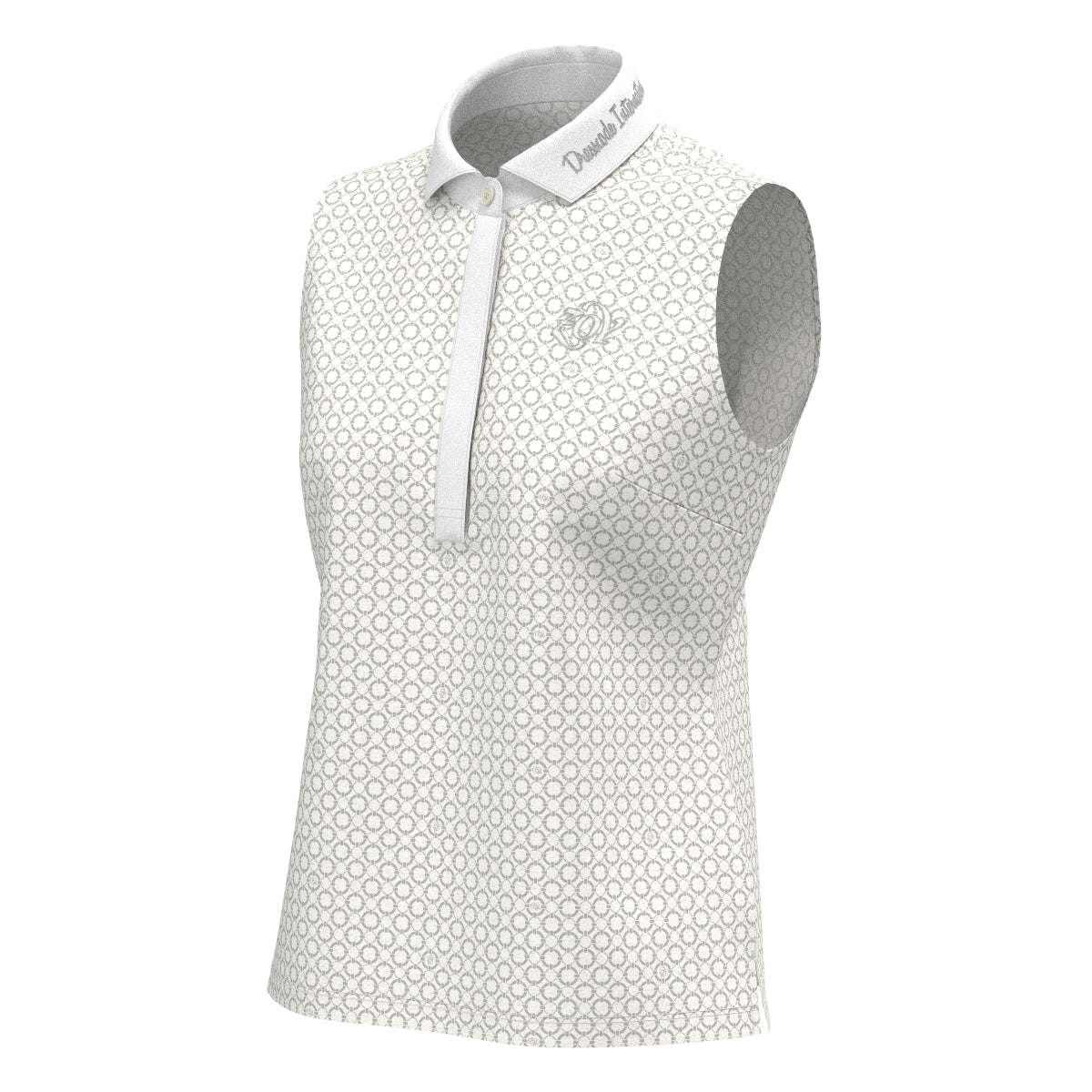 Women's Floating Ring Print Sleeveless Shirt in White