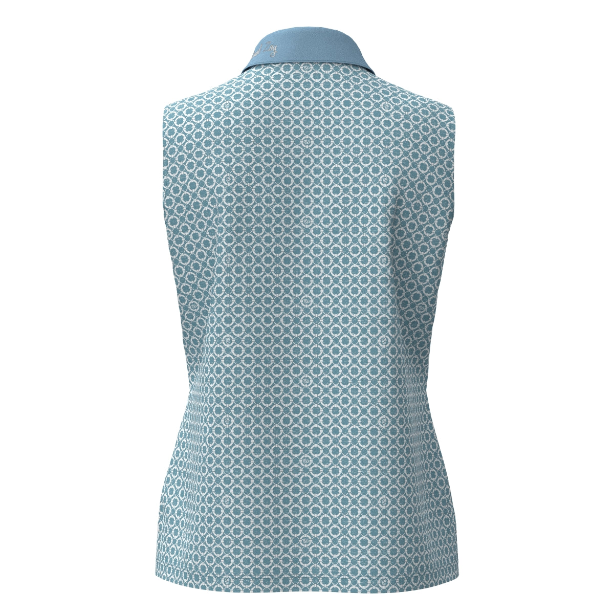 Women's Floating Ring Print Sleeveless Shirt in Sky Blue