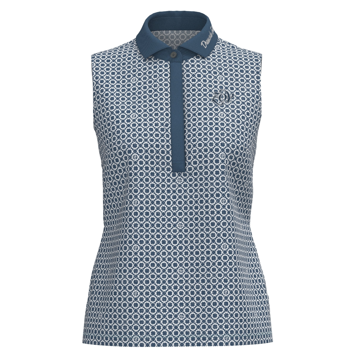 Women's Floating Ring Print Sleeveless Shirt in Sea Blue