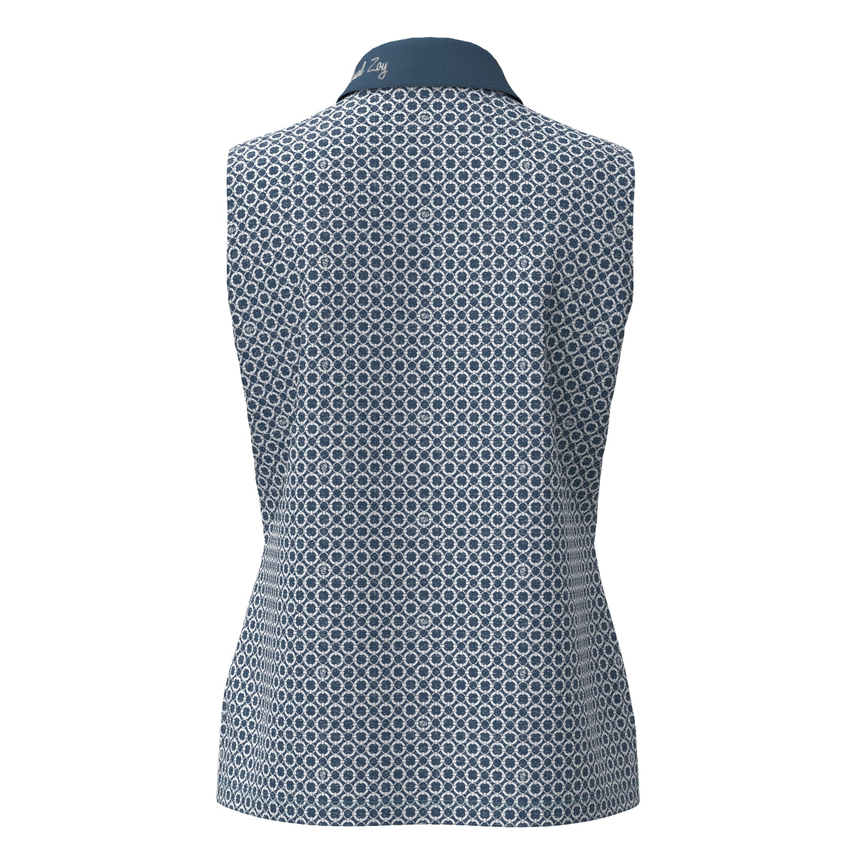 Women's Floating Ring Print Sleeveless Shirt in Sea Blue