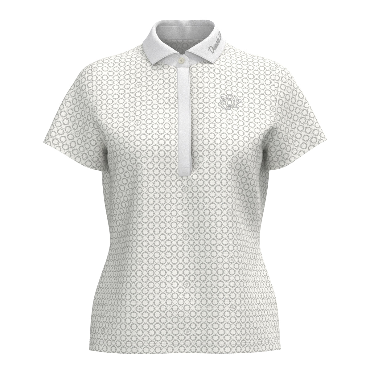 Women's Floating Ring Print Short Sleeve Shirt in White