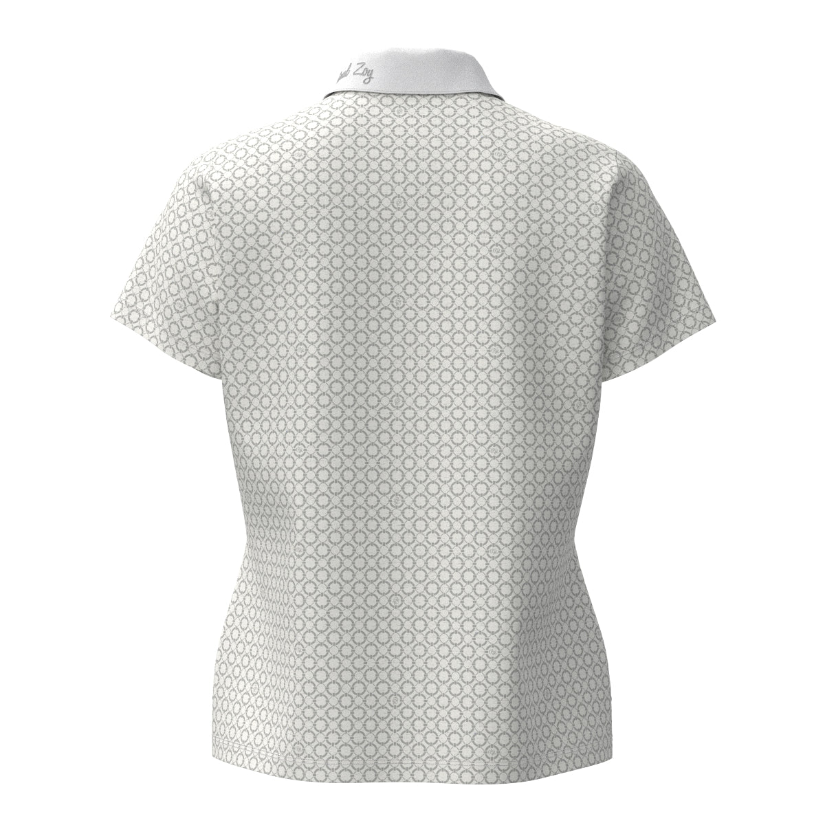 Women's Floating Ring Print Short Sleeve Shirt in White