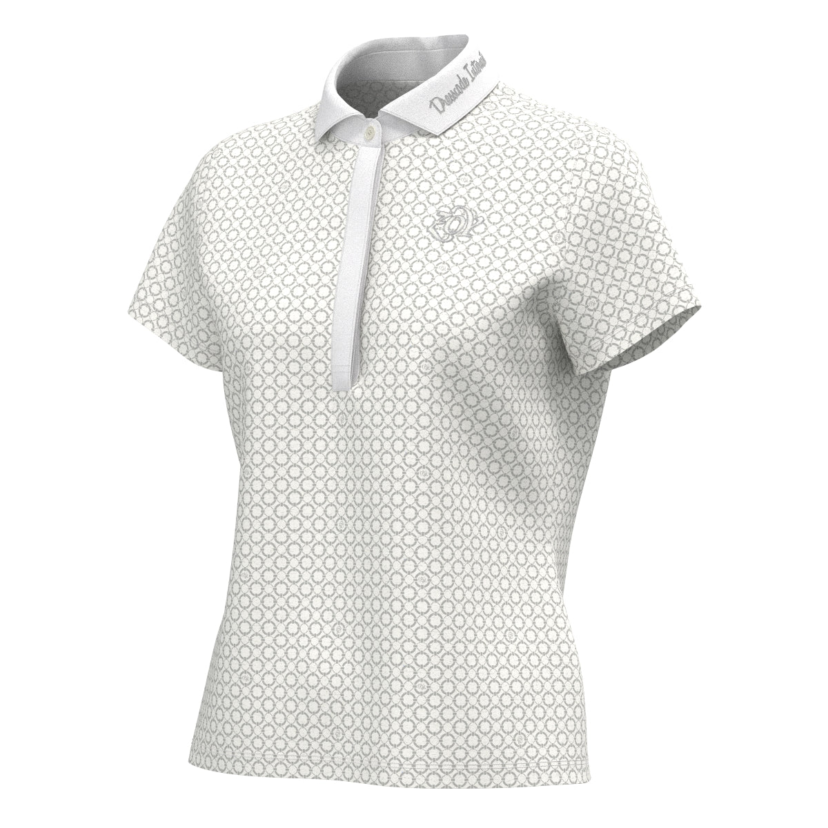 Women's Floating Ring Print Short Sleeve Shirt in White