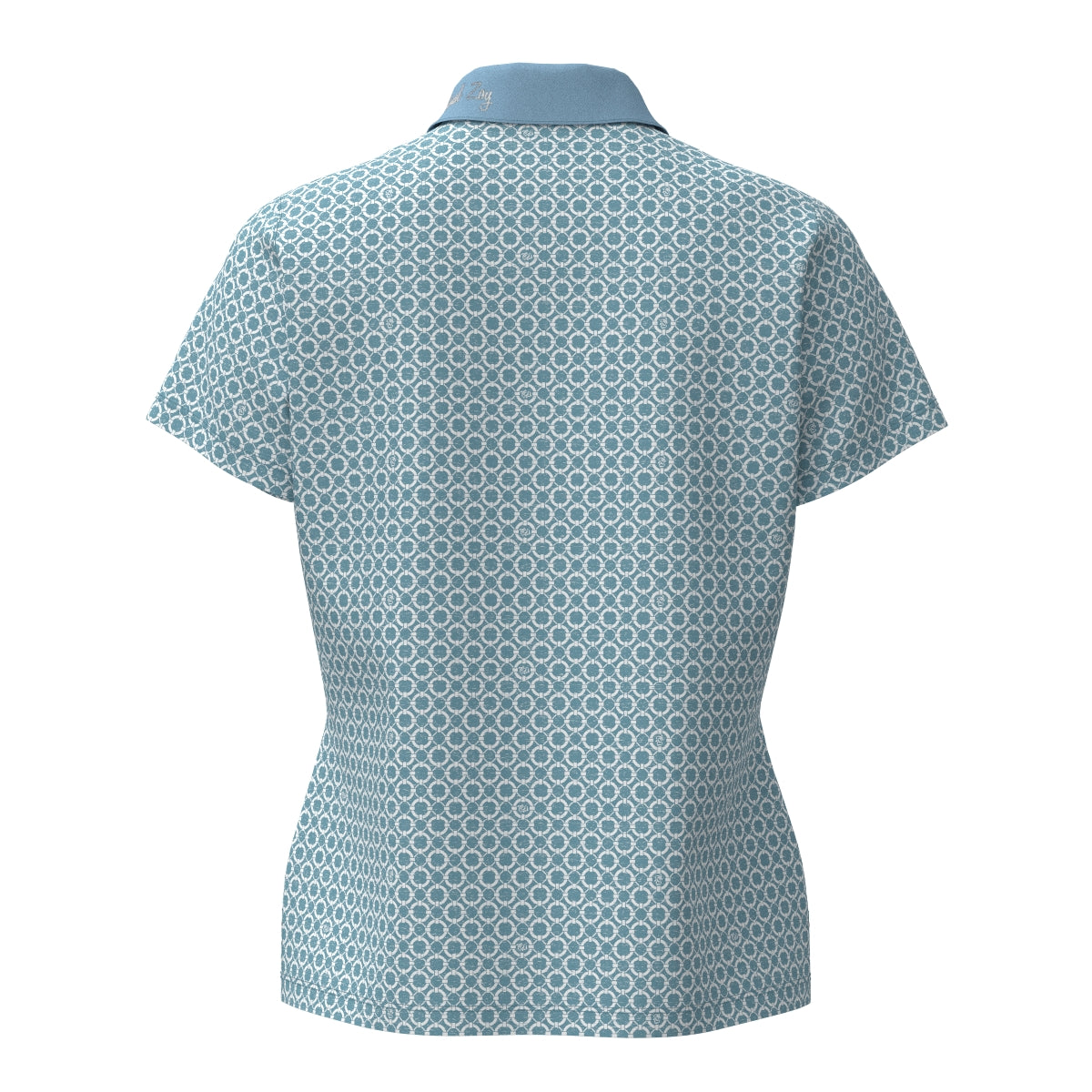 Women's Floating Ring Print Short Sleeve Shirt in Sky Blue