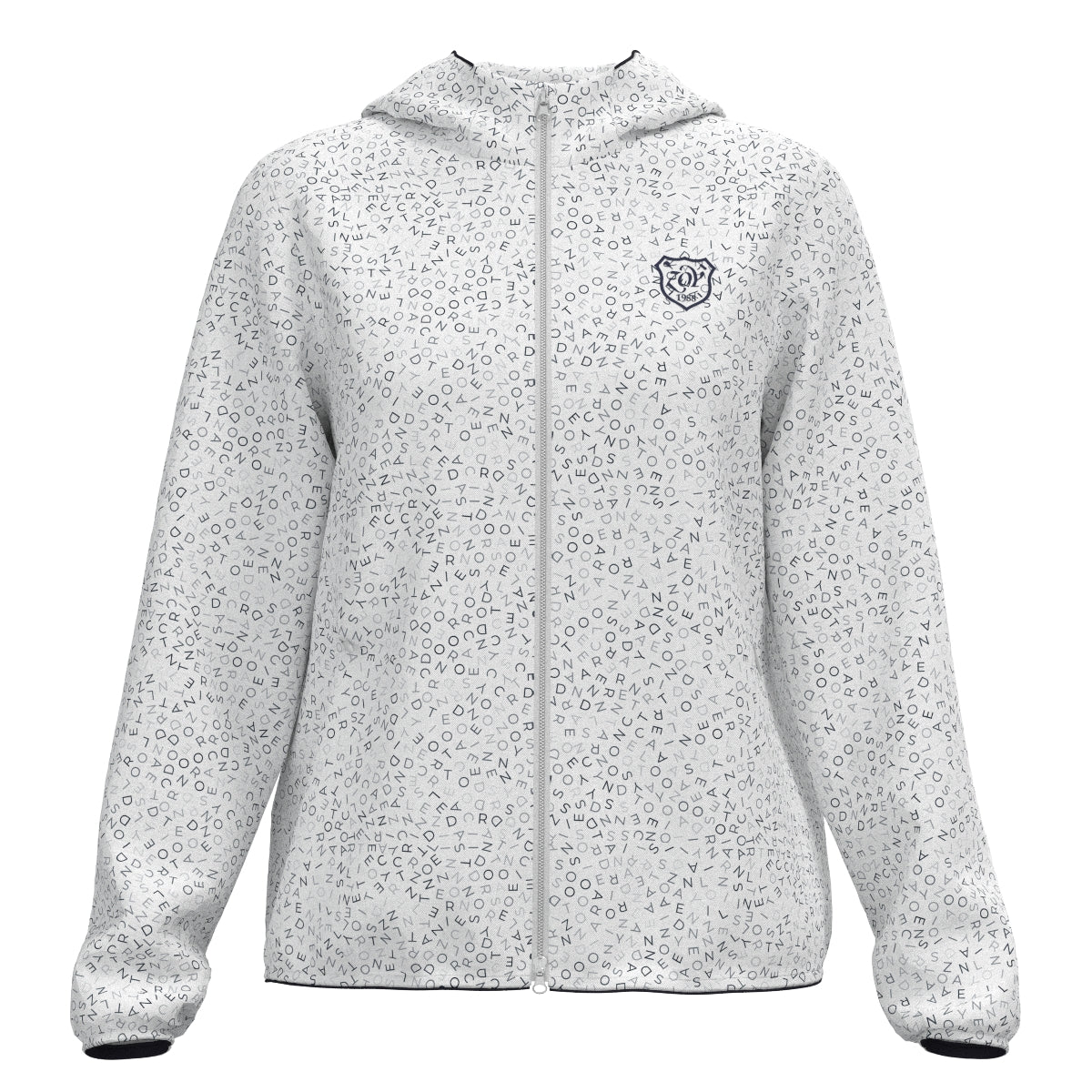 Women's Fragment Logo Print Zip Hoodie White