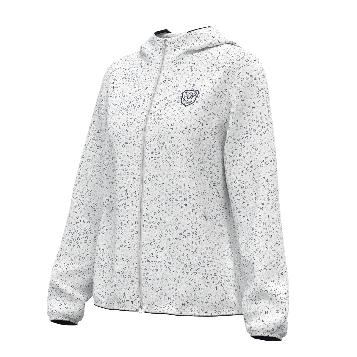 Women's Fragment Logo Print Zip Hoodie White