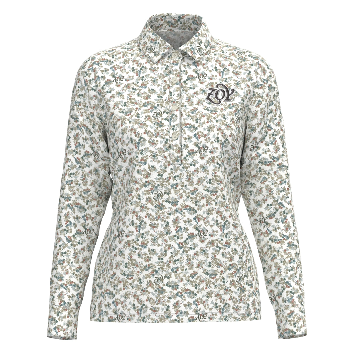 Zoy セーリングプリント 長袖ポロシャツ Zoy セーリングプリント 長袖ポロシャツ Zoy セーリングプリント