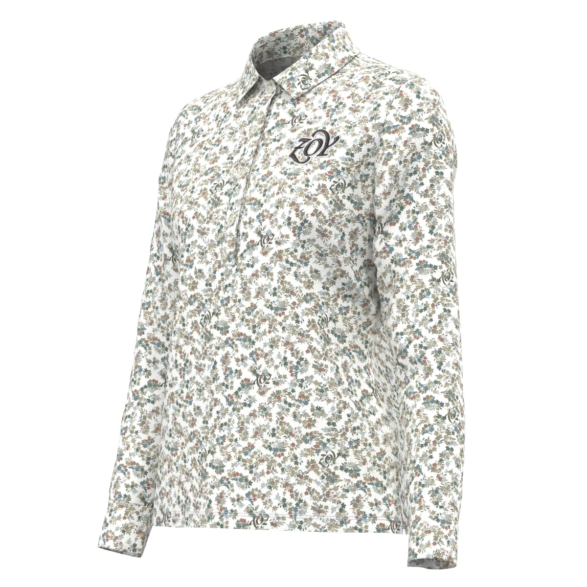 WOMEN フラワープリント 長袖シャツ チョーク