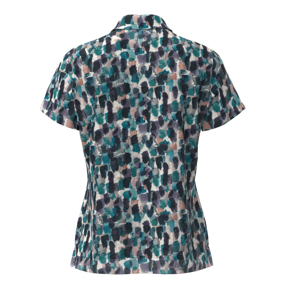 Women's Marble Bits Print Short Sleeve Shirt, Green