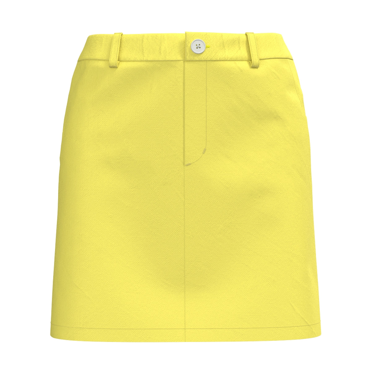 Women's Garment-Dyed Recycled Stretch Skirt in Lemon Yellow