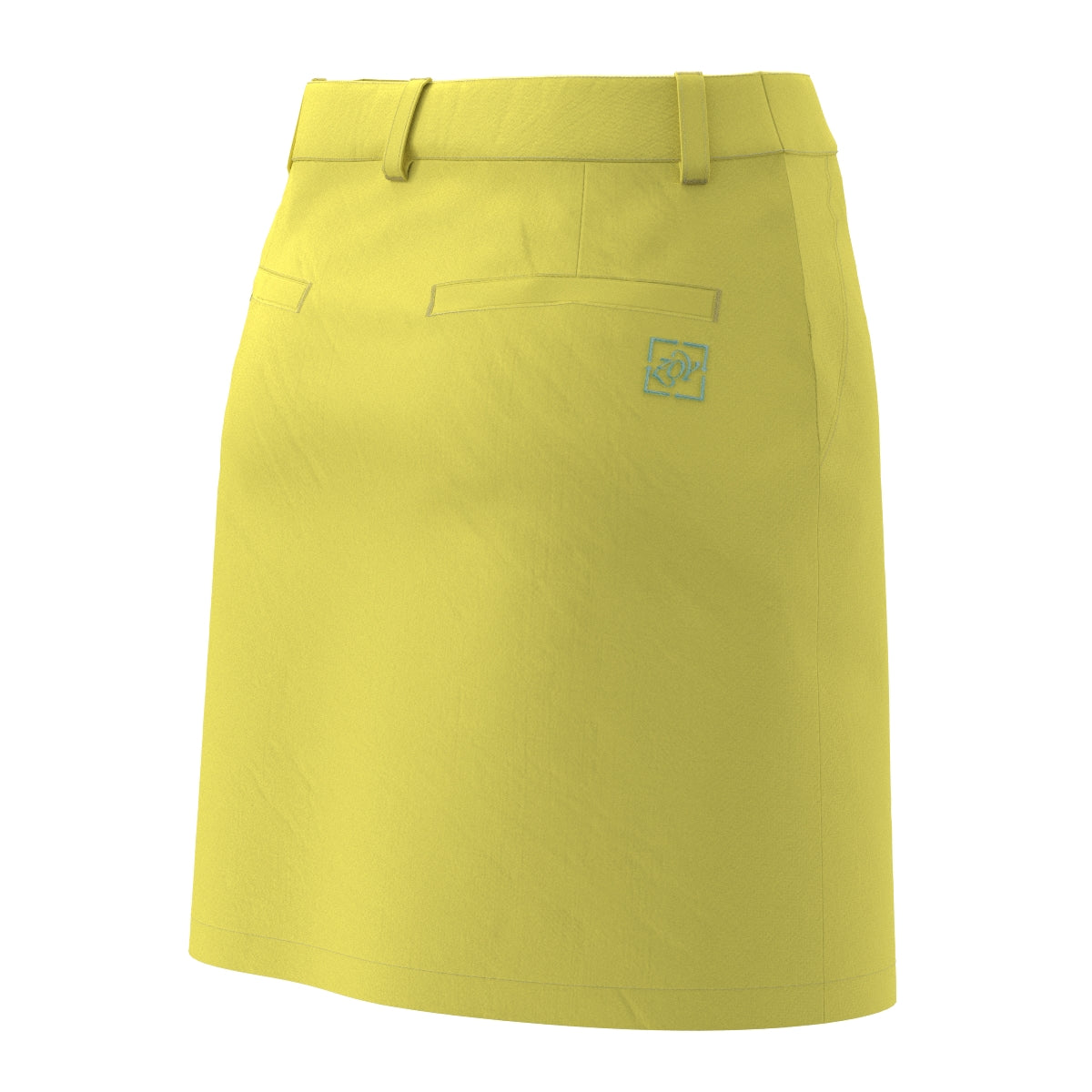 Women's Garment-Dyed Recycled Stretch Skirt in Lemon Yellow