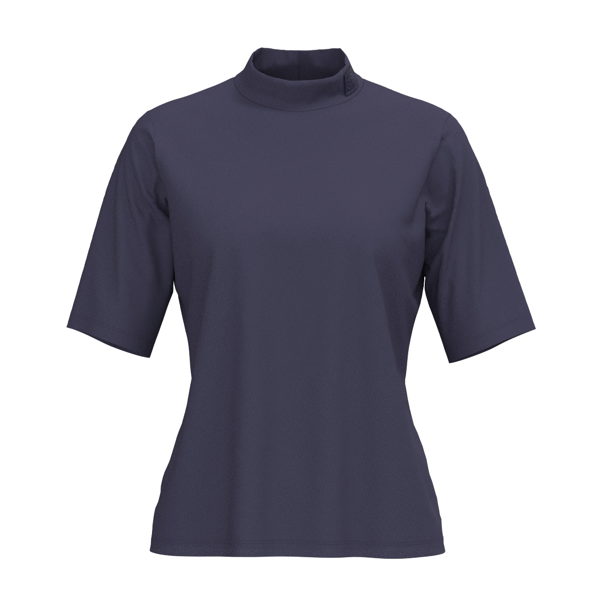 WOMEN ナイロン鹿の子ストレッチ 半袖シャツ エッグプラント