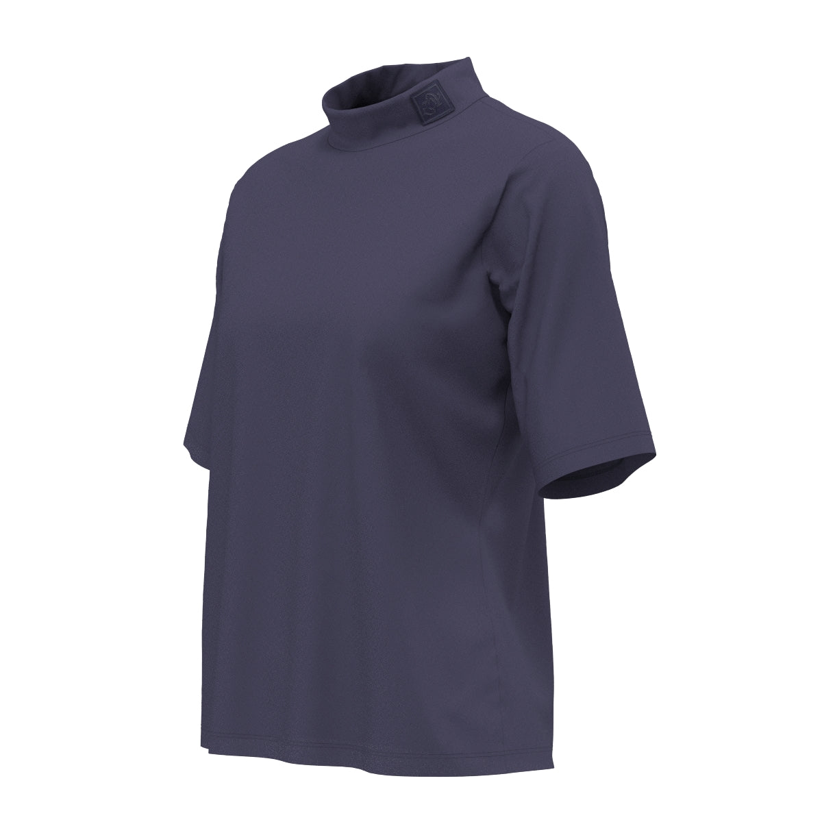 WOMEN ナイロン鹿の子ストレッチ 半袖シャツ エッグプラント