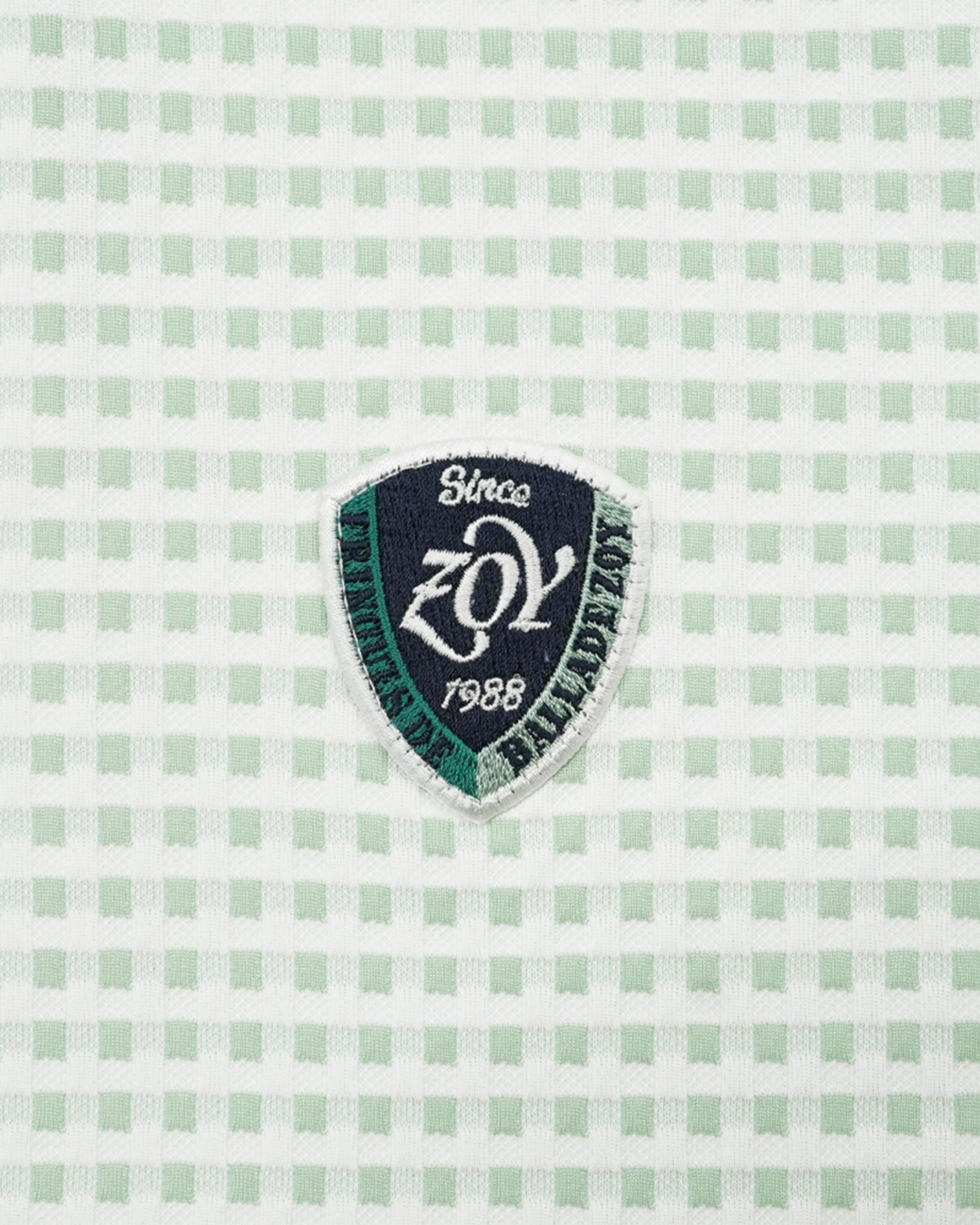 WOMEN HGJQニットギンガム 長袖シャツ ミントグリーン