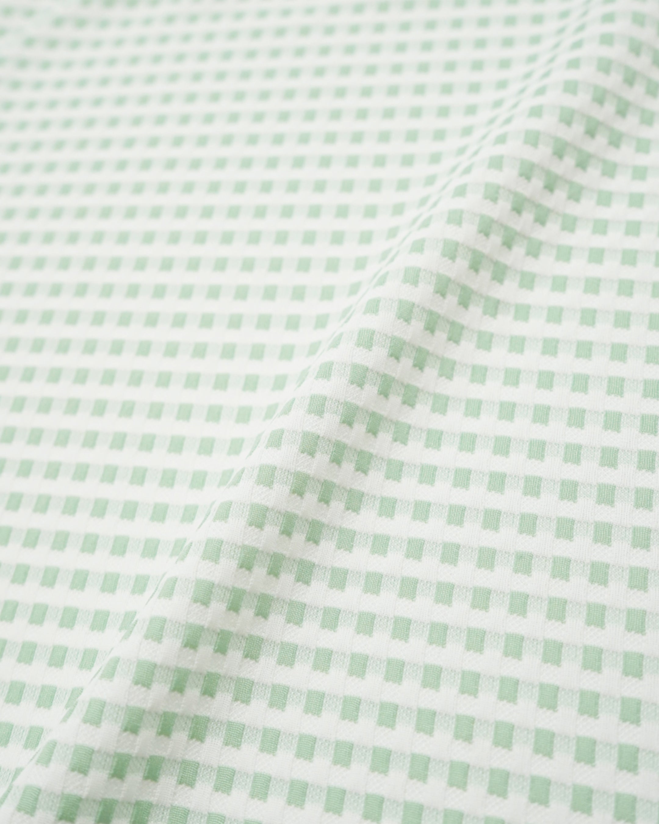 WOMEN HGJQニットギンガム 長袖シャツ ミントグリーン