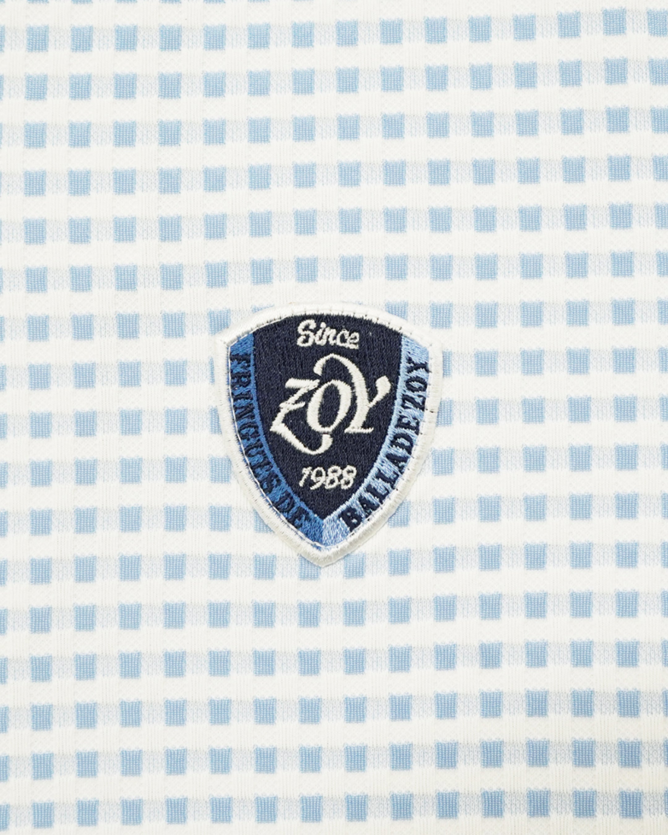 WOMEN HGJQニットギンガム 長袖シャツ サックス