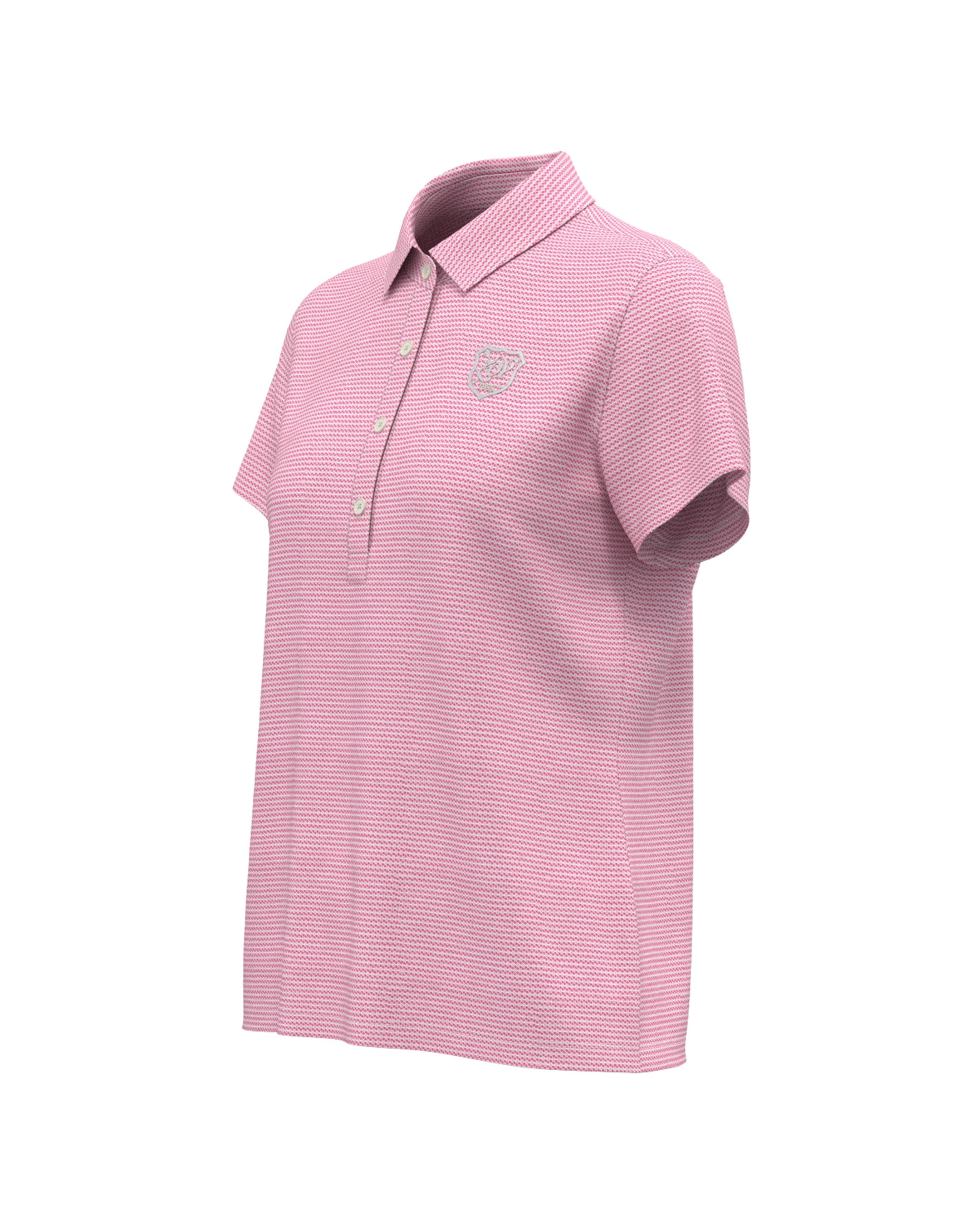 WOMEN COOLMAXハニカムボーダー 半袖シャツ レッド