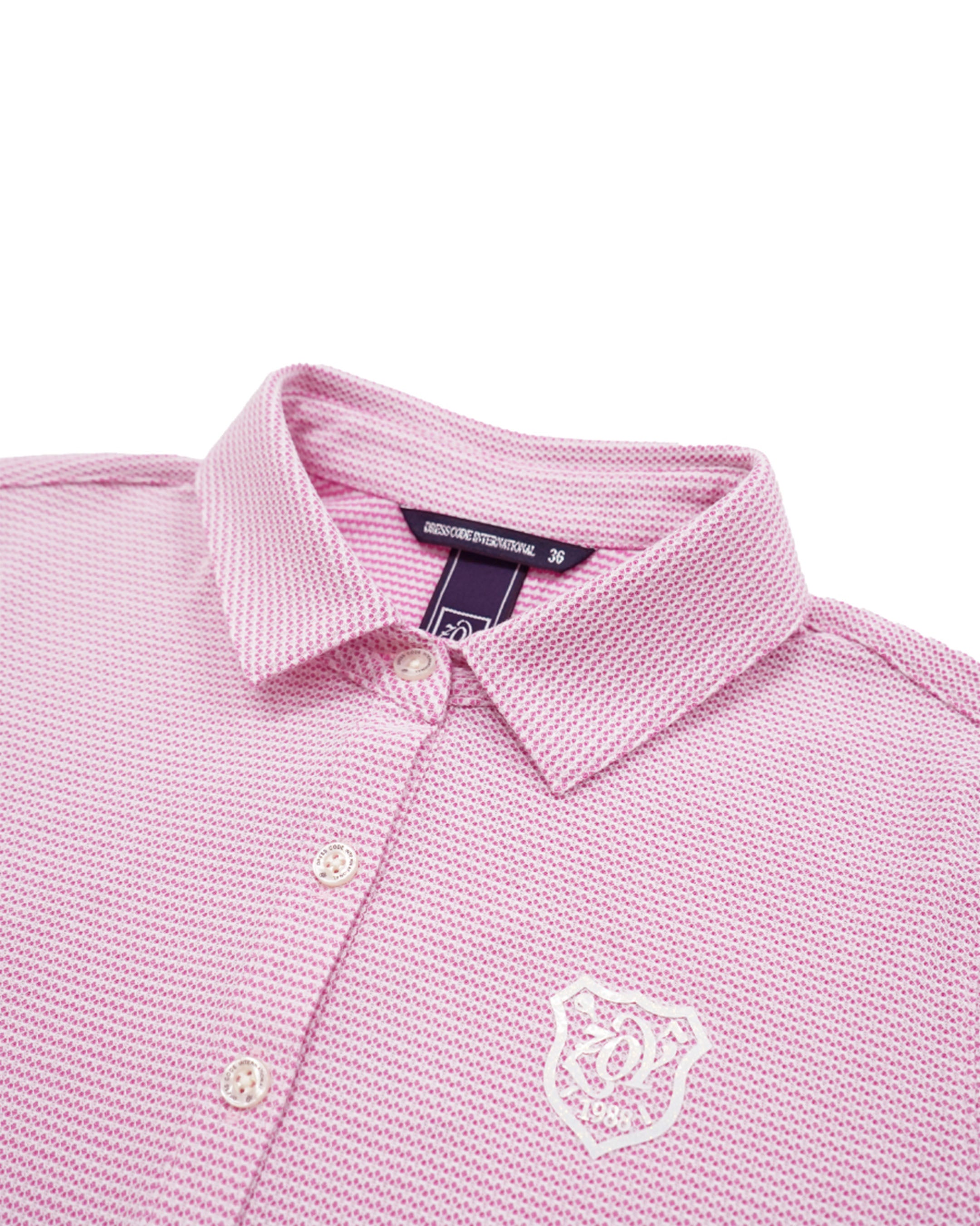 WOMEN COOLMAXハニカムボーダー 半袖シャツ レッド