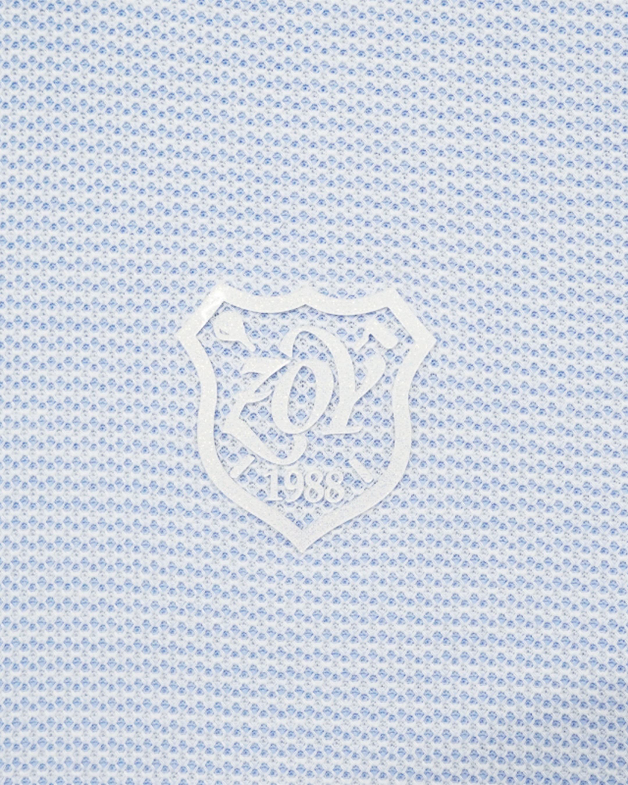 WOMEN COOLMAXハニカムボーダー 半袖シャツ ブルー