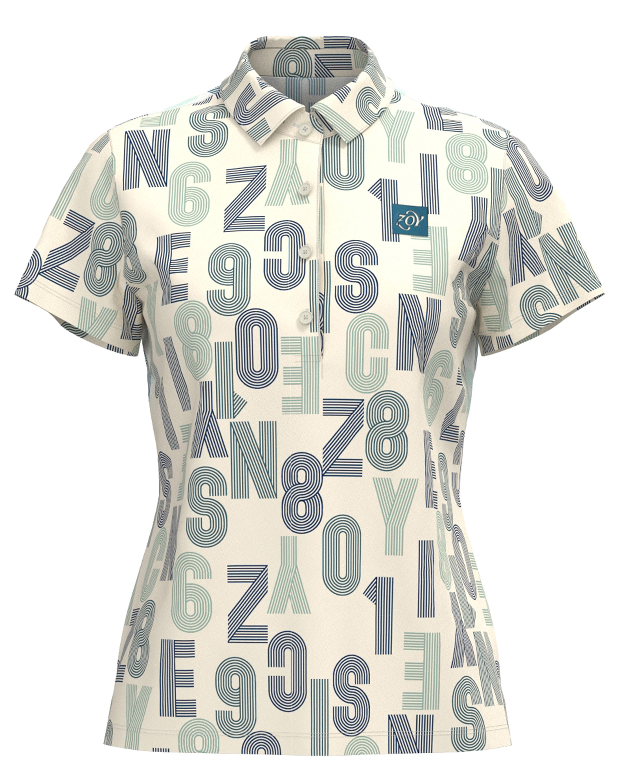 WOMEN トラックロゴPT 半袖ポロシャツ マリンブルー