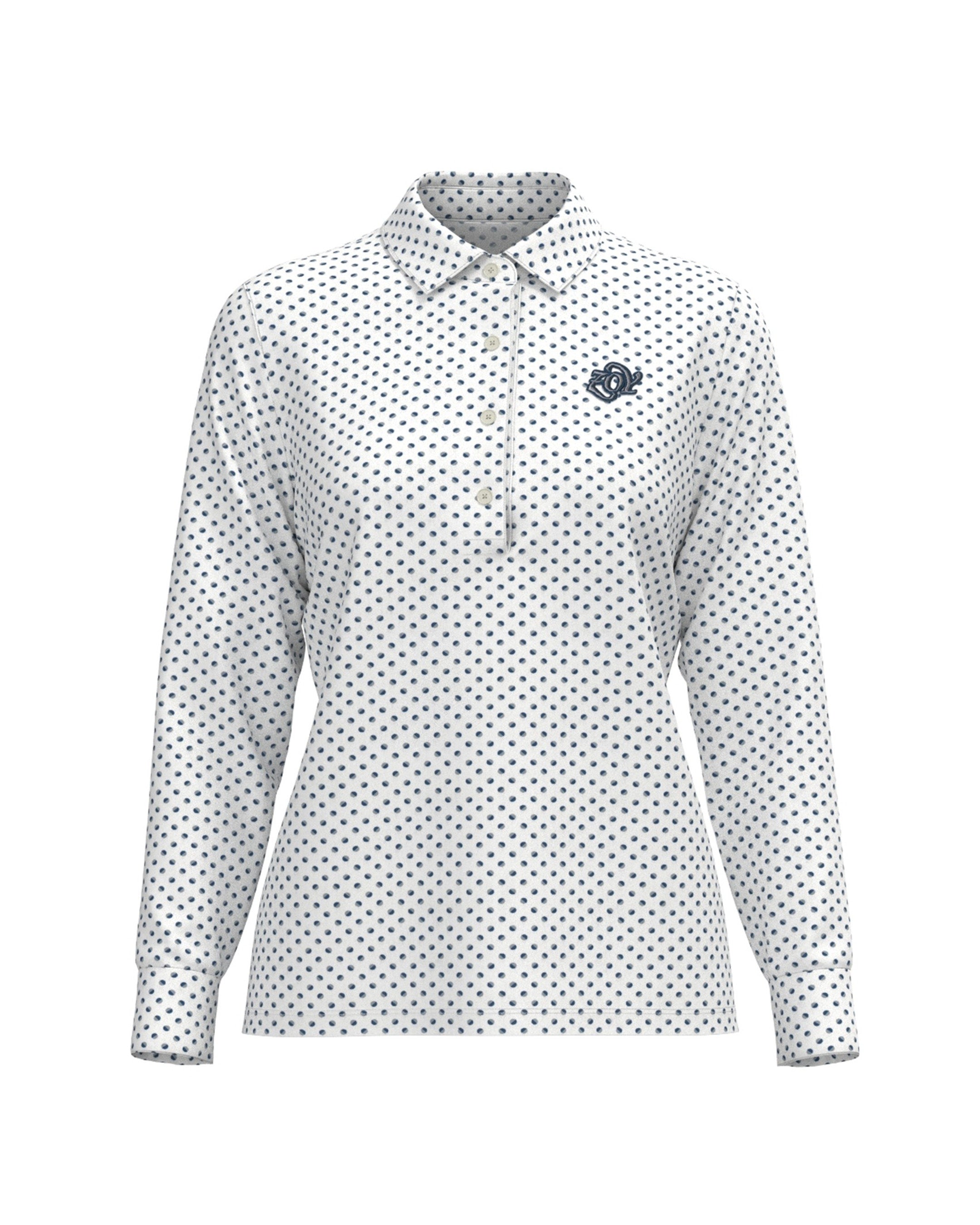 WOMEN カラードッツPT 長袖シャツ ホワイト