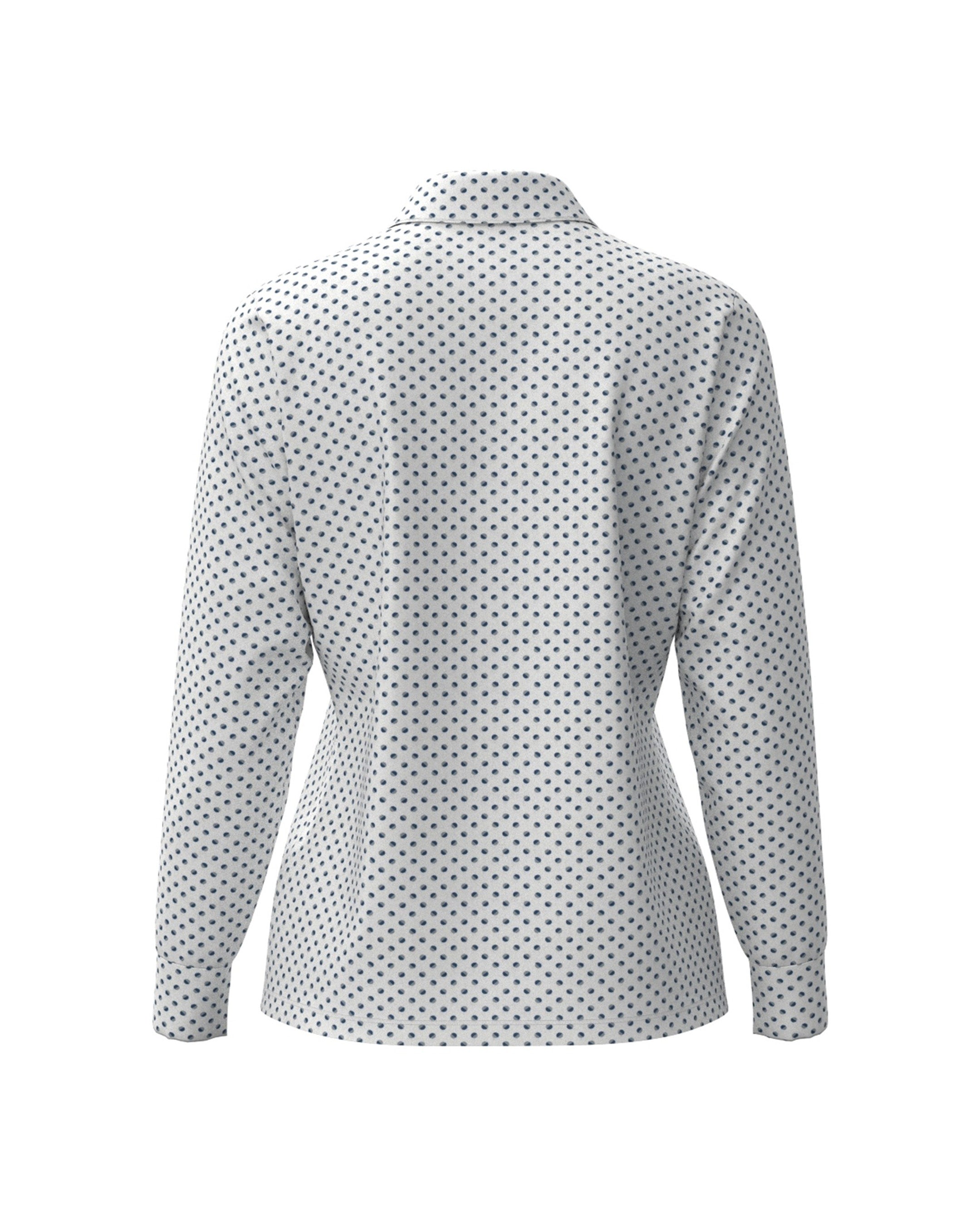 WOMEN カラードッツPT 長袖シャツ ホワイト