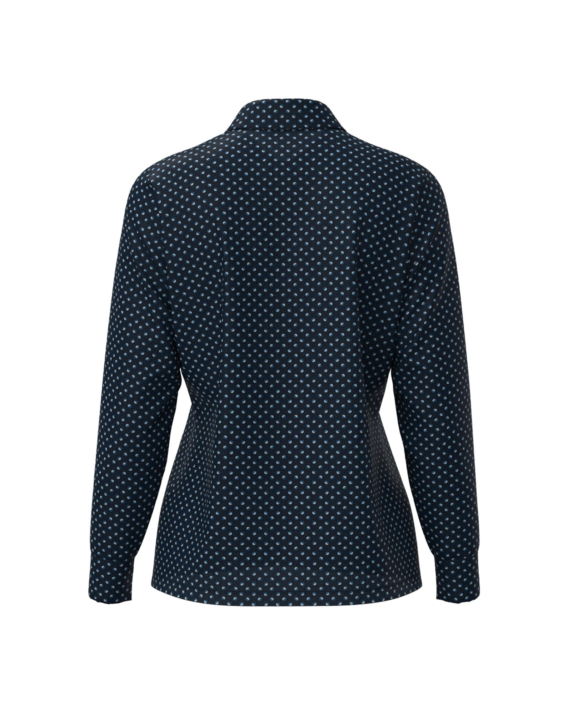 WOMEN カラードッツPT 長袖シャツ ネイビー