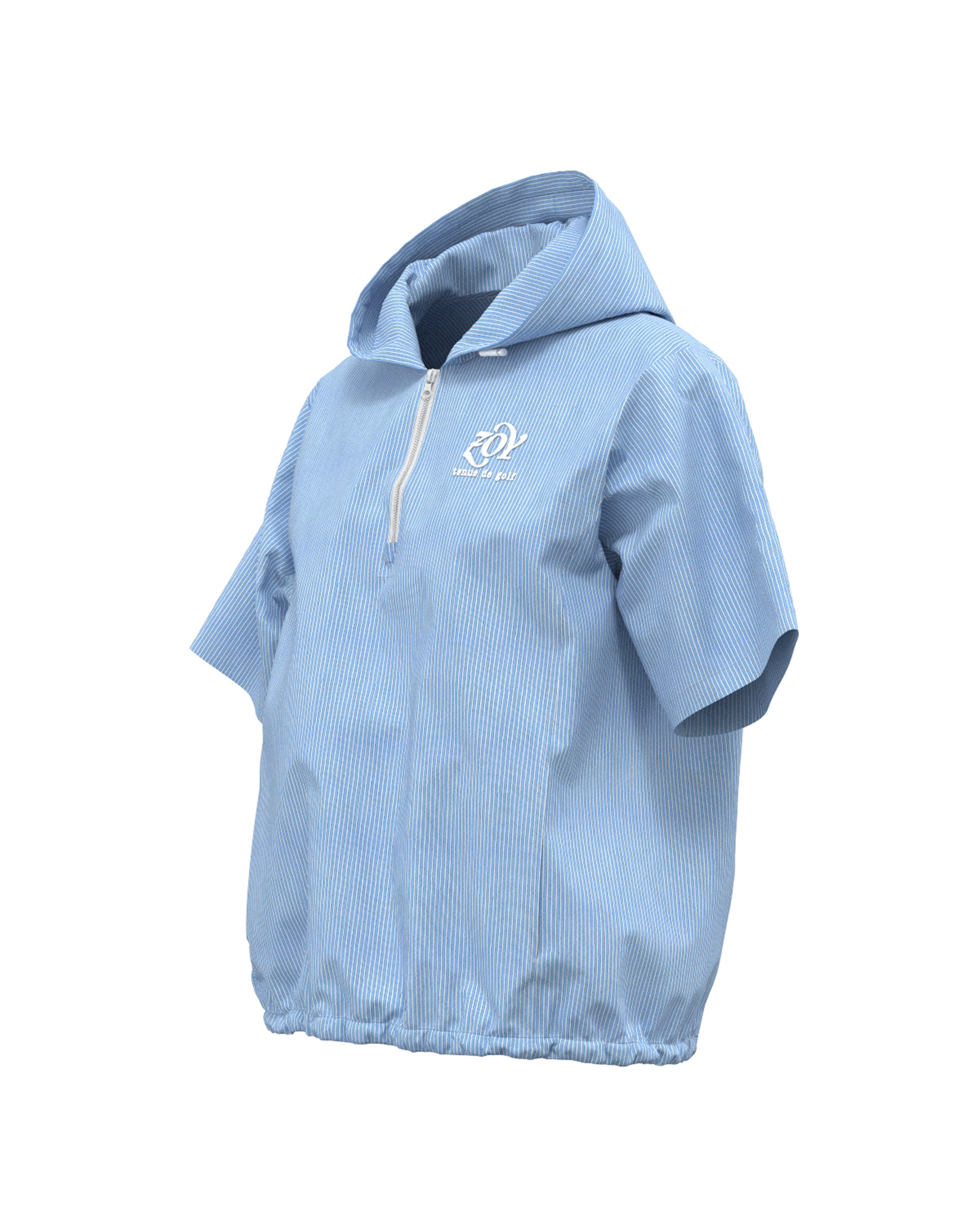 WOMEN FUNCTIONAL TYPEWRITER 半袖シャツ サックス