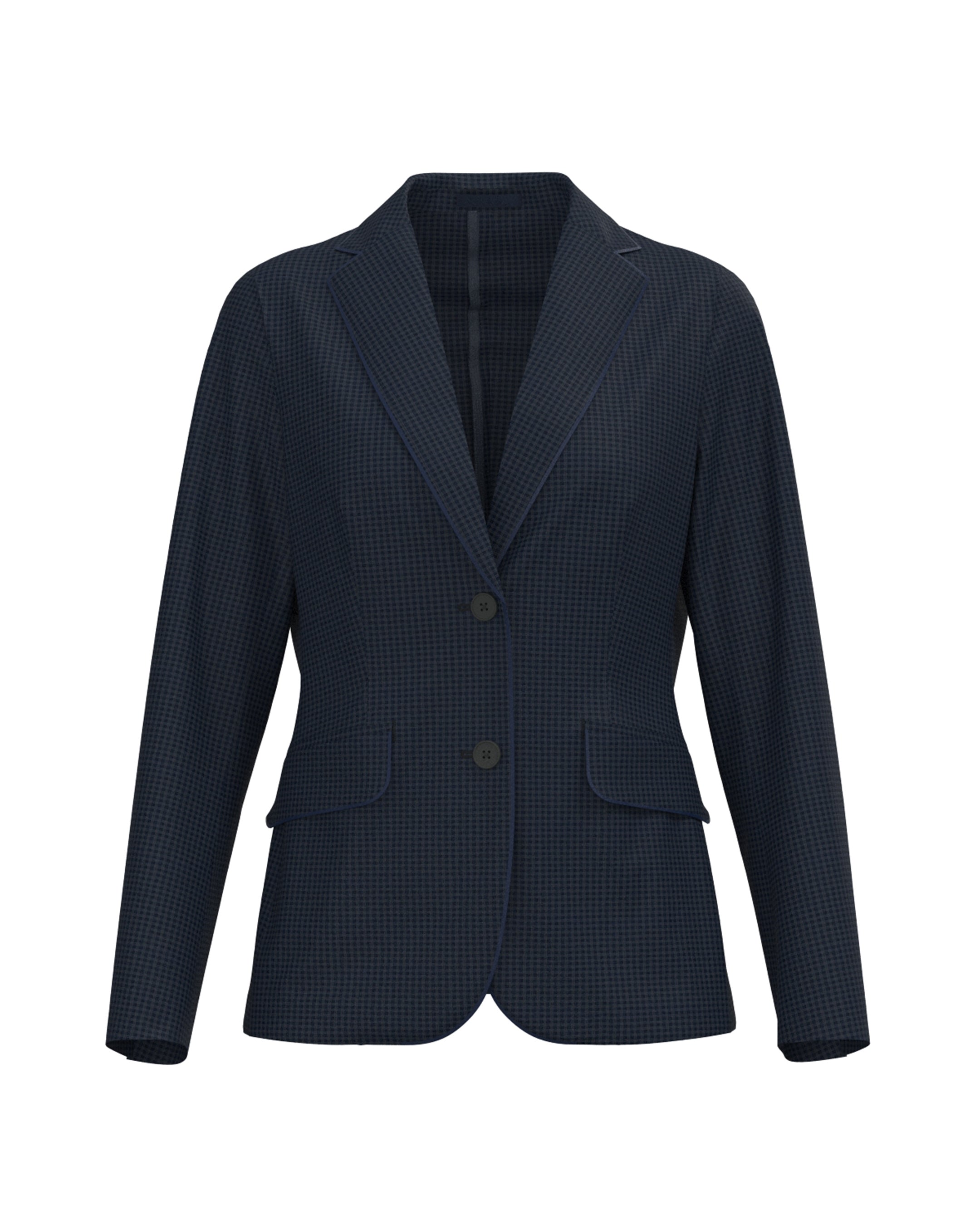 WOMEN EVALET ギンガムサッカー ジャケット ネイビー