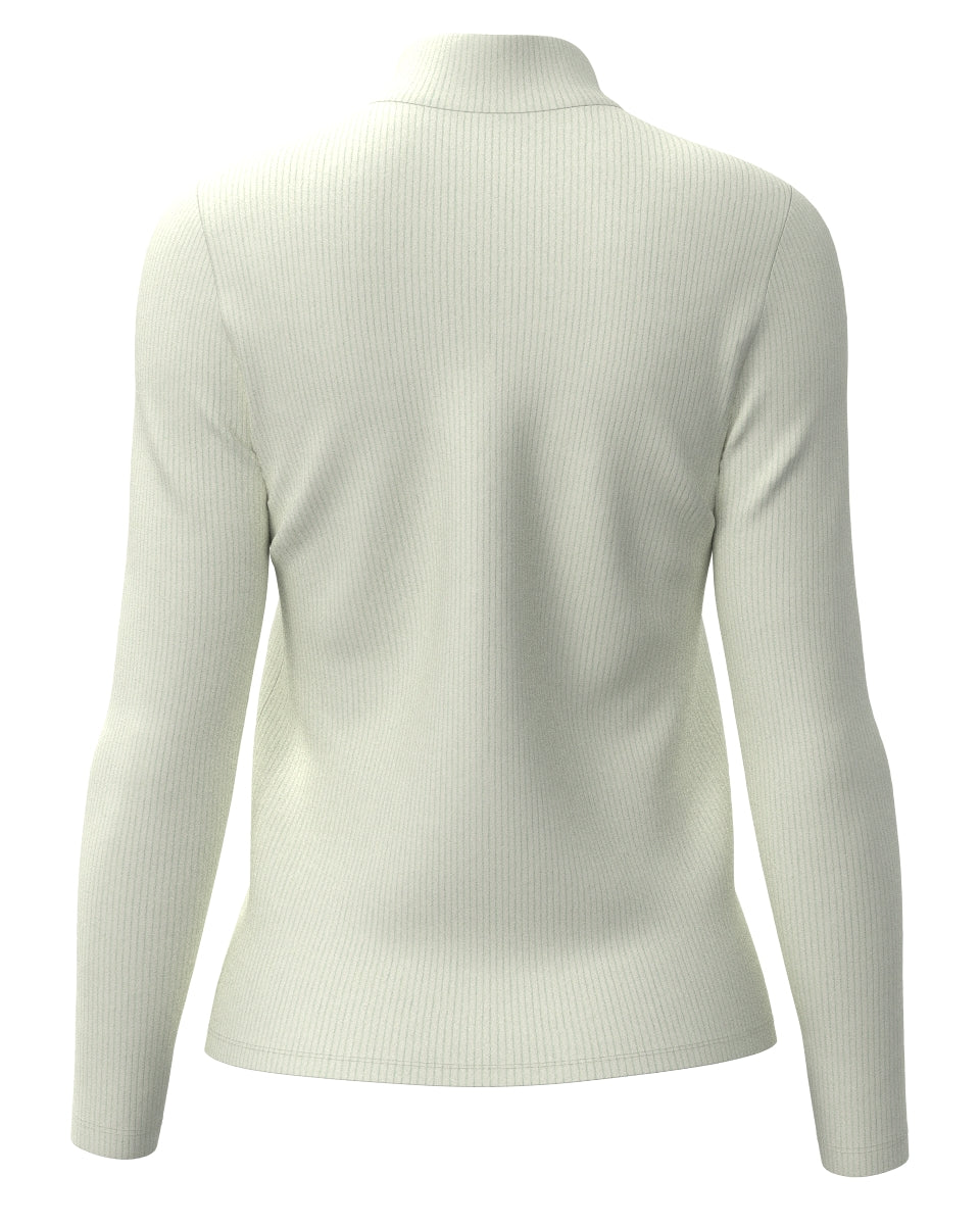 WOMEN Luxury Warm リブニット 長袖シャツ アイボリー