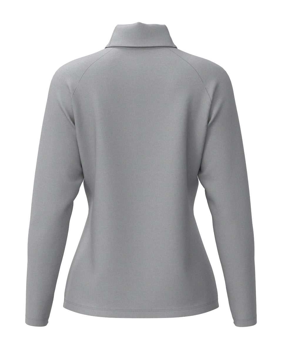 WOMEN IRM天竺×裏メッシュ 長袖モックネックシャツ アーバングレー