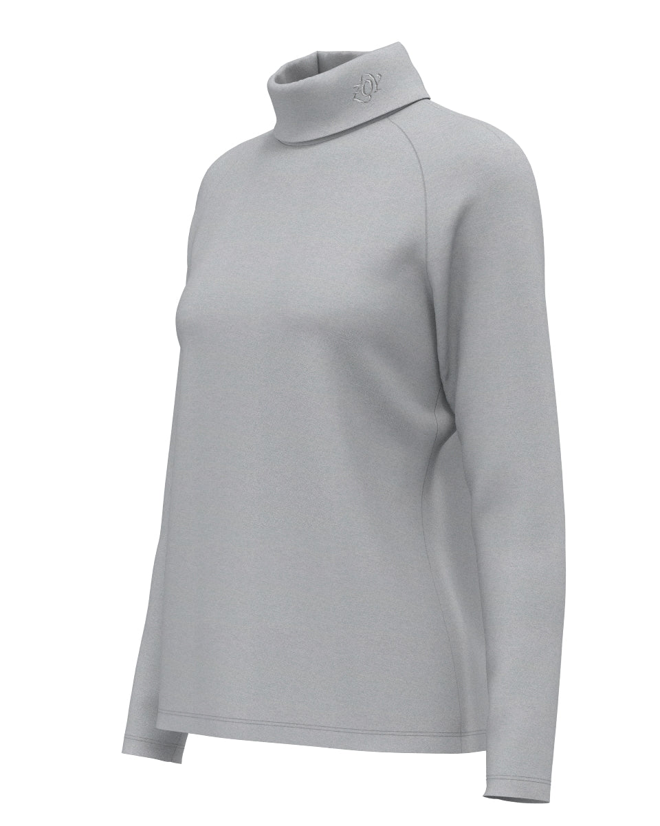 WOMEN IRM天竺×裏メッシュ 長袖モックネックシャツ アーバングレー