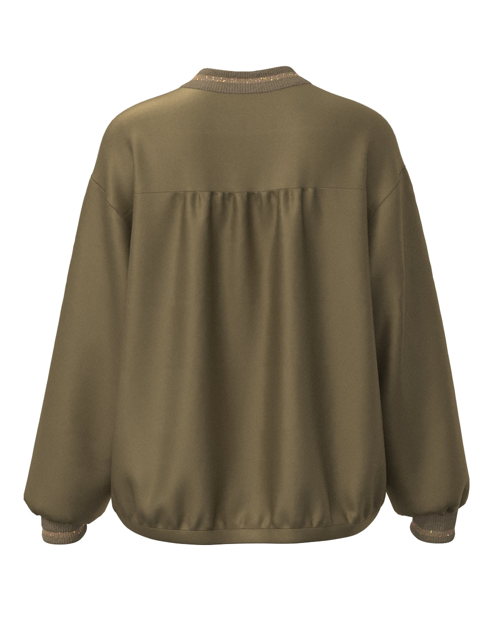 WOMEN VINTAGE AIRFLOW SATIN ブルゾン モカ
