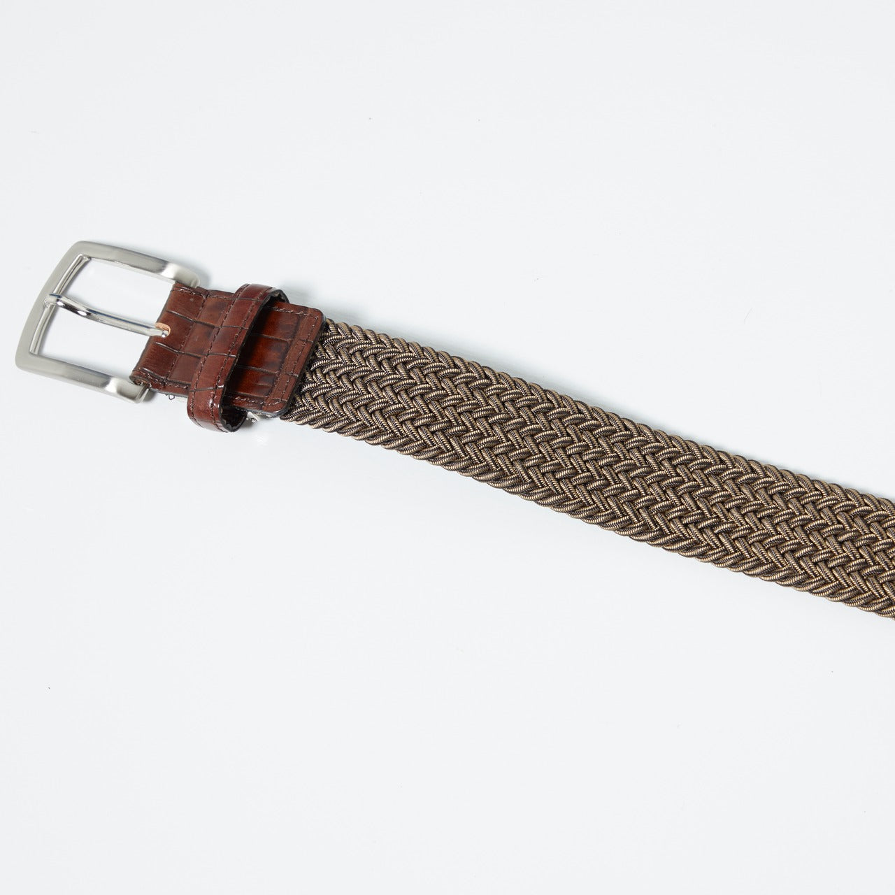 Men's Gradient Elastic Braided Belt, Brown