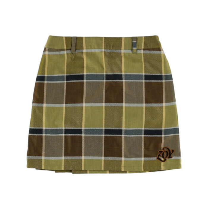 WOMEN シンセティックチェックBTMS スカート ベージュ