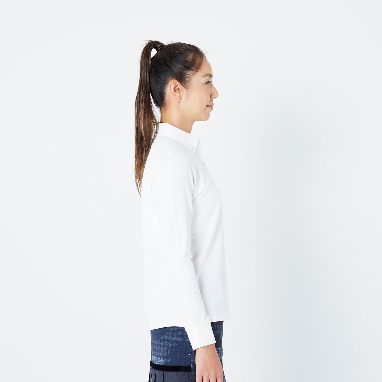 【通年】WOMEN ファンクショナルストレッチ鹿の子 長袖シャツ ホワイト 071729085