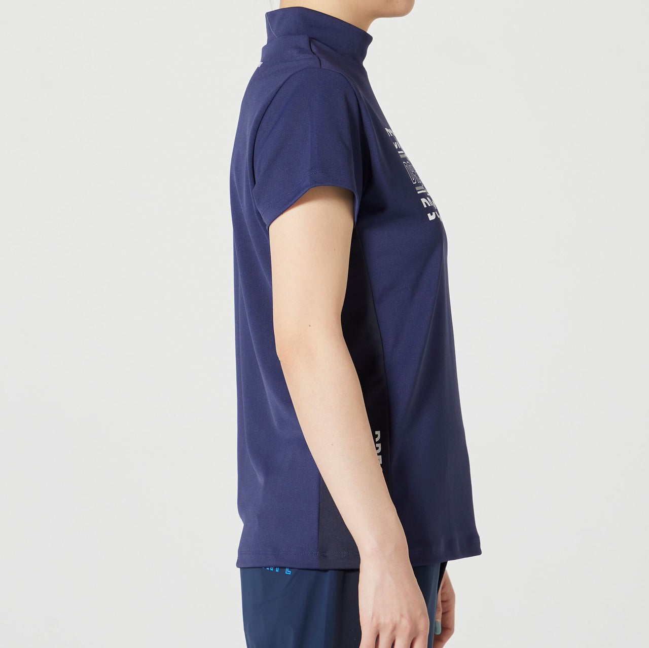 【SS】WOMEN ベアスムース 半袖モックネック ネイビー 071622000