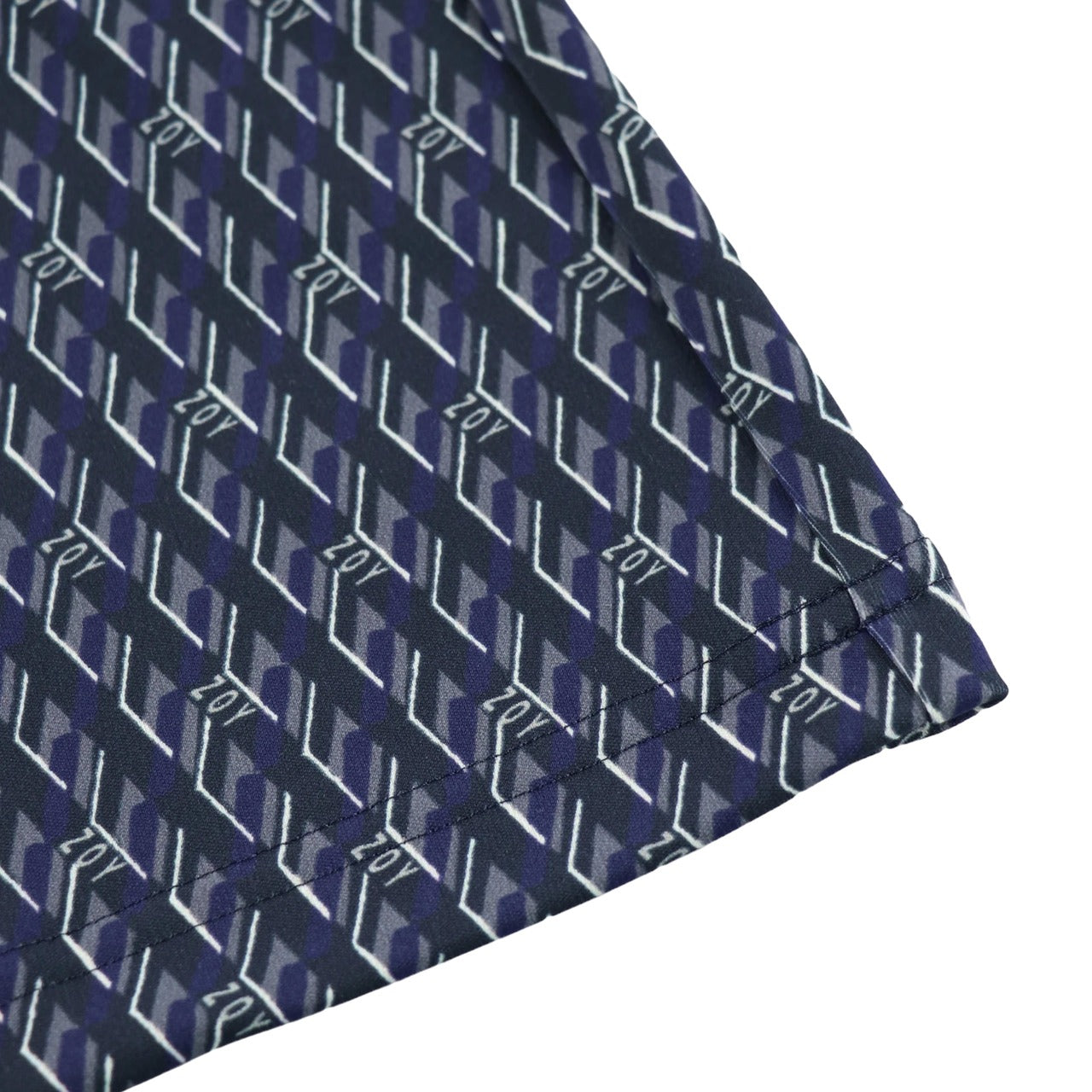 MEN ジオメトリックプリント プルオーバー タートルネック ネイビー