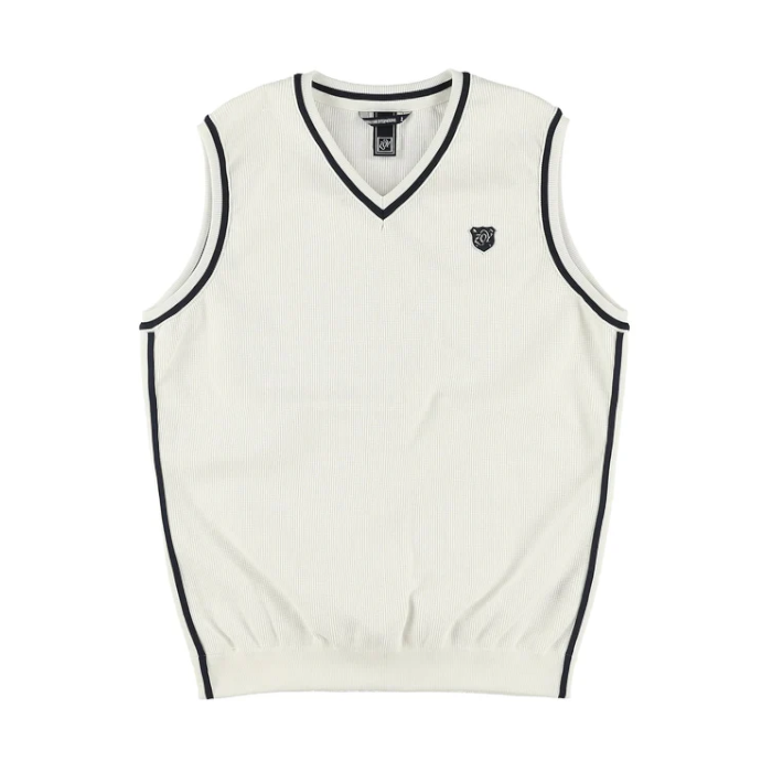 MEN ECOハイブリットポリエステル ニットベスト ホワイト