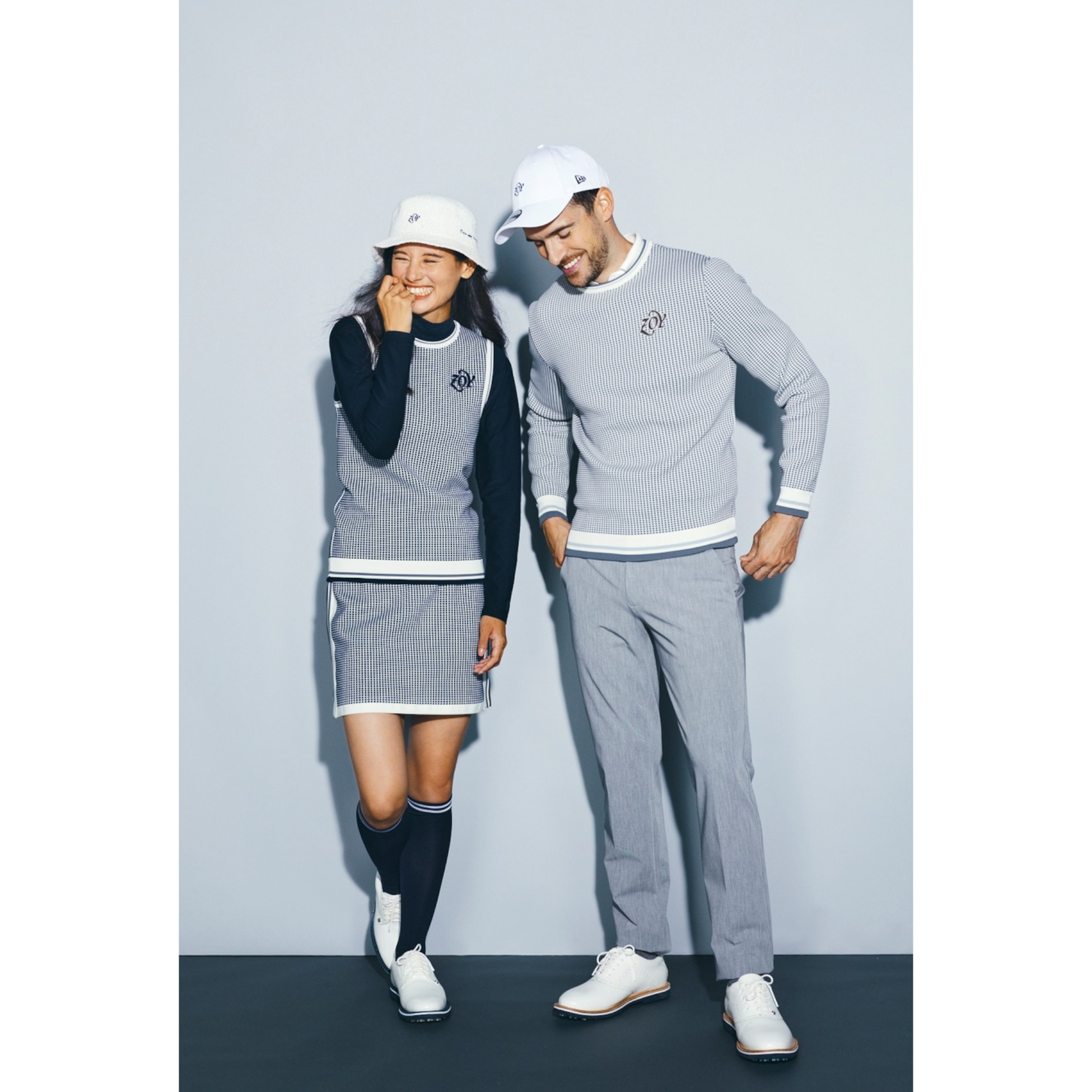 WOMEN マイクロスリーム グラフチェックWJQ 長袖プルオーバー ライトグレー