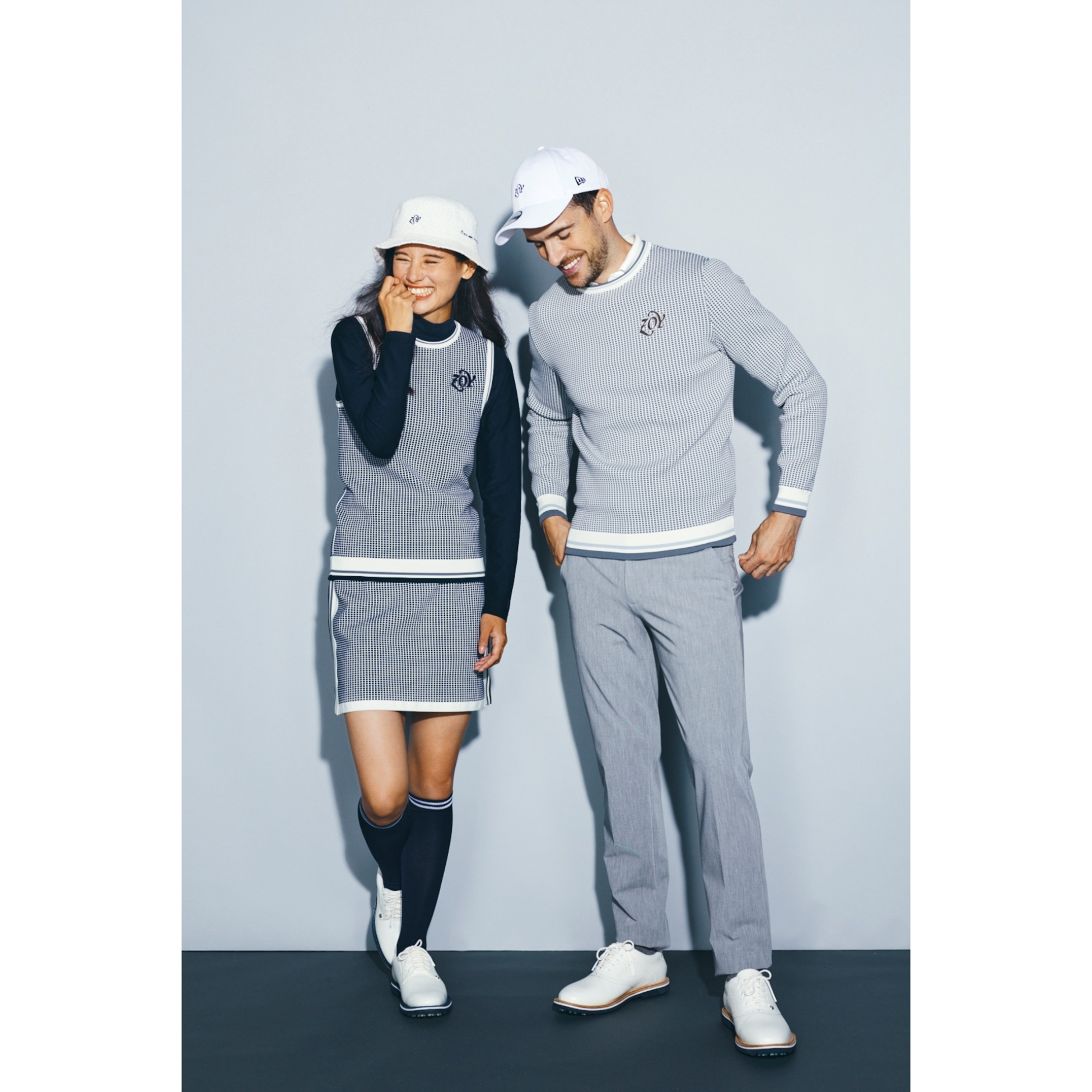 WOMEN マイクロスリーム グラフチェックWJQ スカート ネイビー