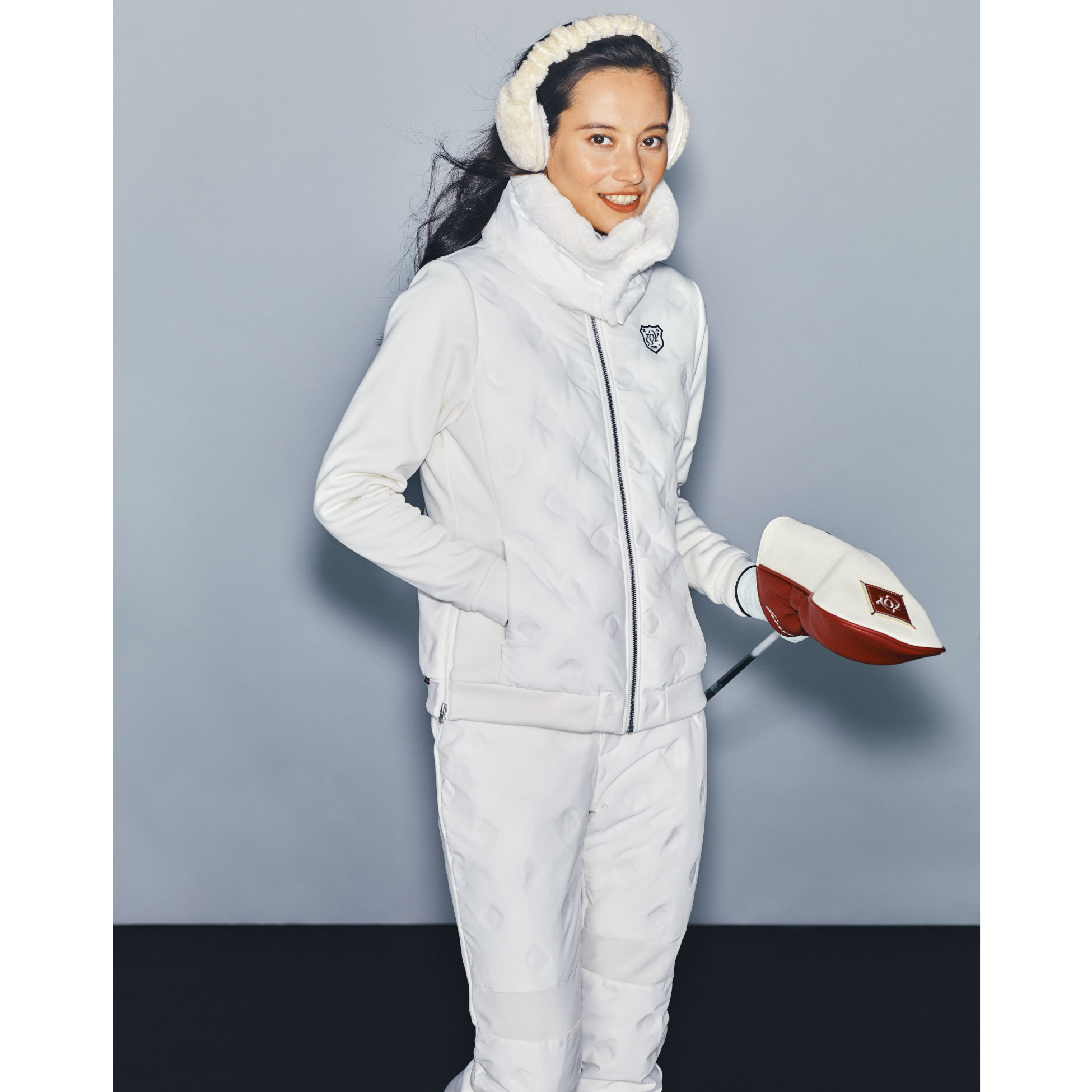 Women's Stretch Taffeta Outerwear with Padded and Windproof Lining (Sleeves), White