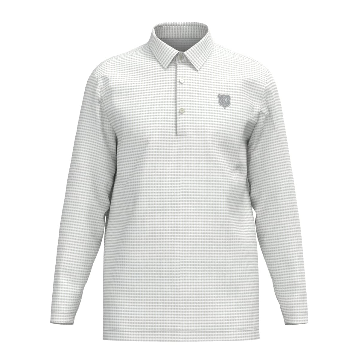 【24AW新作】MENS サッカーセミジャガード 長袖ポロシャツ シルバーグレー 071444005 - ZOY OFFICIAL