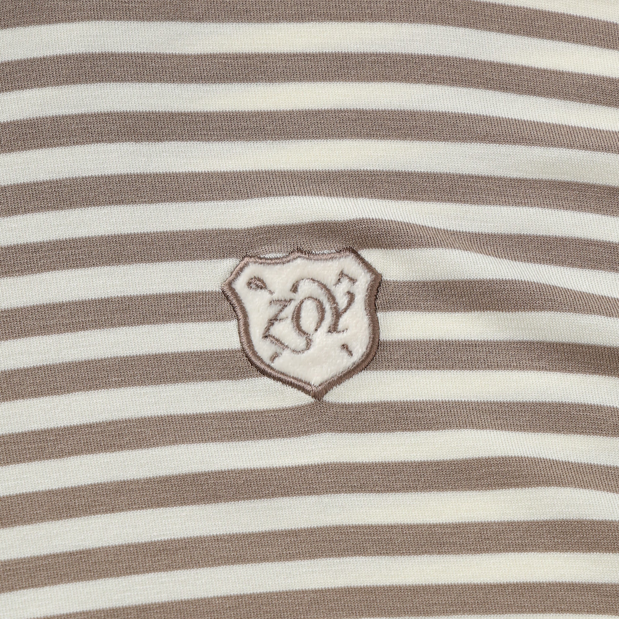 【24AW新作】MENS ウォーム先染めボーダー天竺 長袖シャツ モカ×エクリュ 071444015 - ZOY OFFICIAL