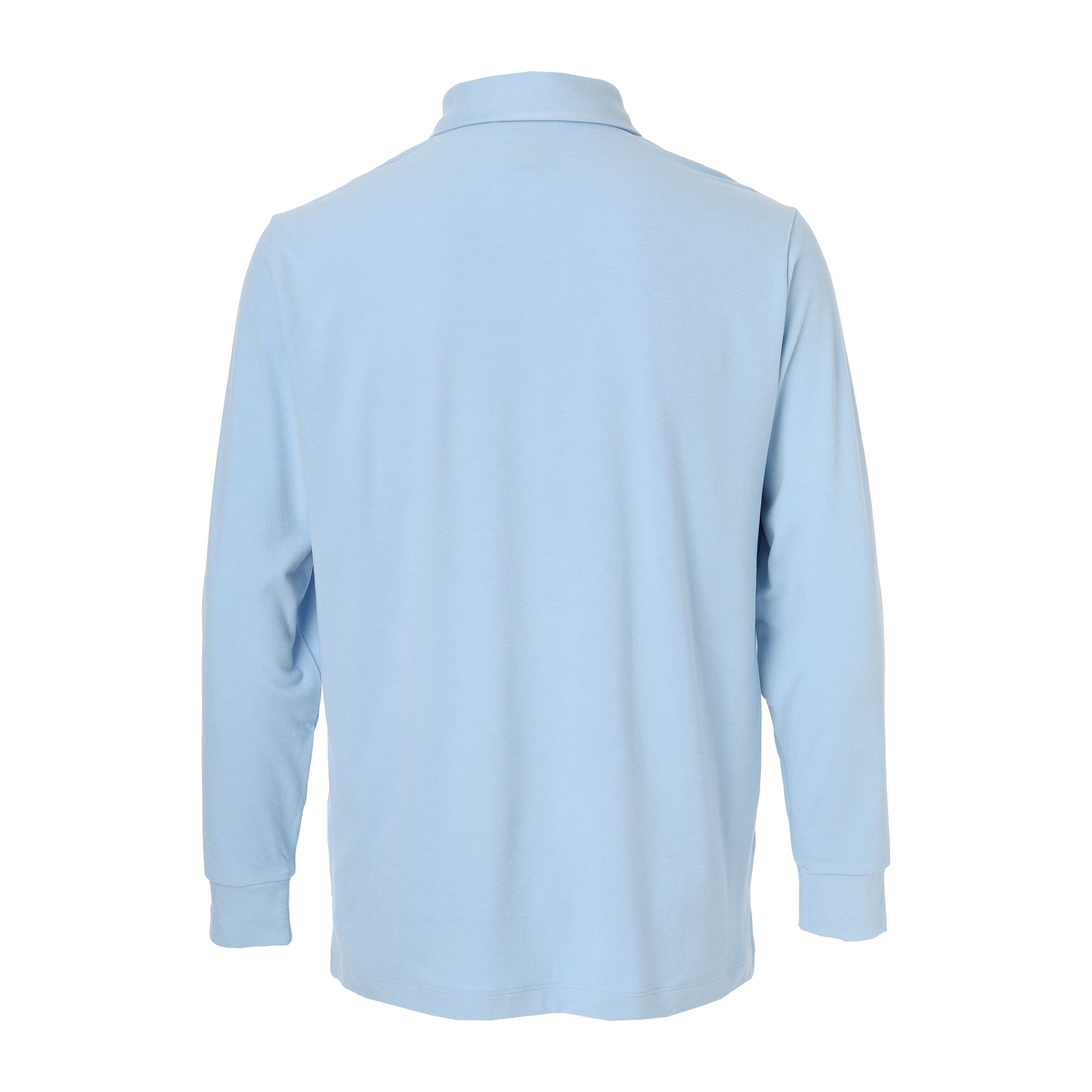 【24AW新作】MENS ストレッチスウェード 長袖ポロシャツ サックス 071444022 - ZOY OFFICIAL