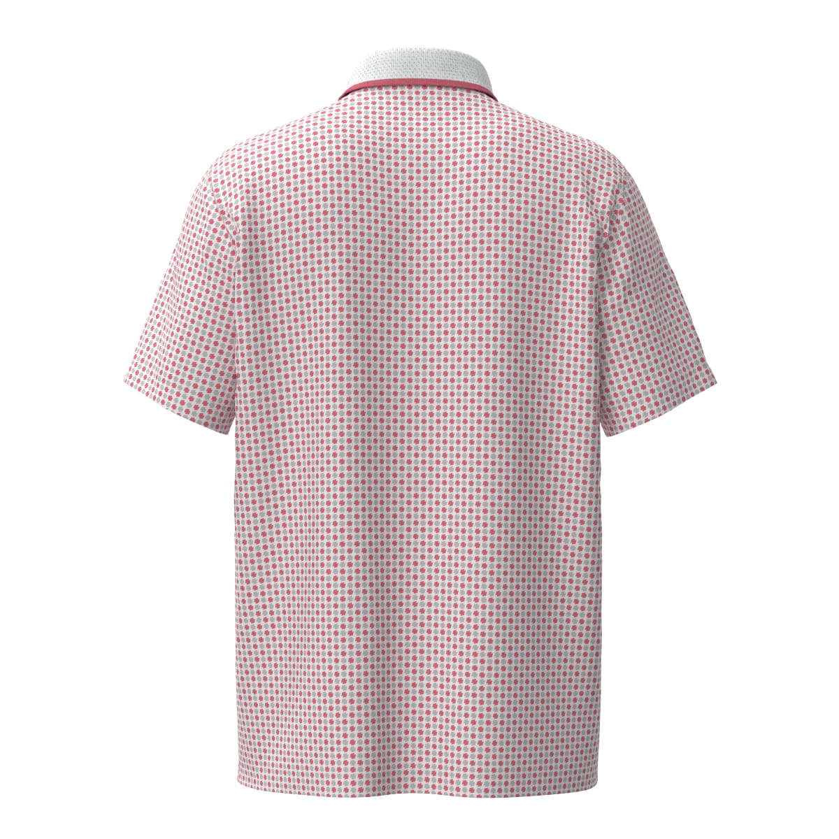 【24AW新作】MENS COOLCORE ダイヤドットプリント 半袖ポロシャツ ピンク×グレー 071444001 - ZOY OFFICIAL