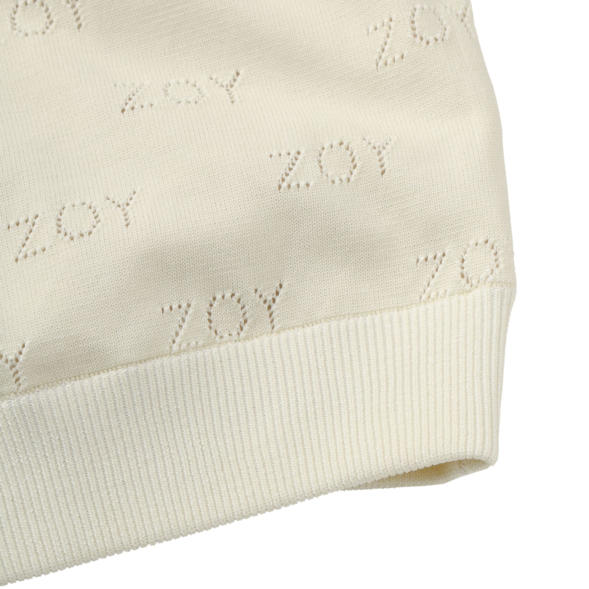 【24AW新作】MENS ZOYアイレット天竺プレーティング 長袖セーター(防風裏地付) エクリュ 071444709 - ZOY OFFICIAL